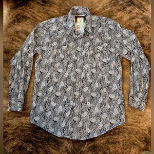 Panhandle Paisley Pearl Snap Button Down - Size L